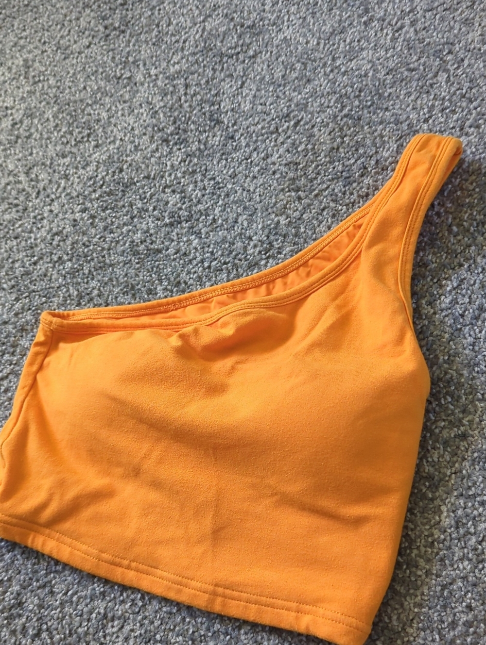 Klassy Network Orange One-Shoulder Crop Top